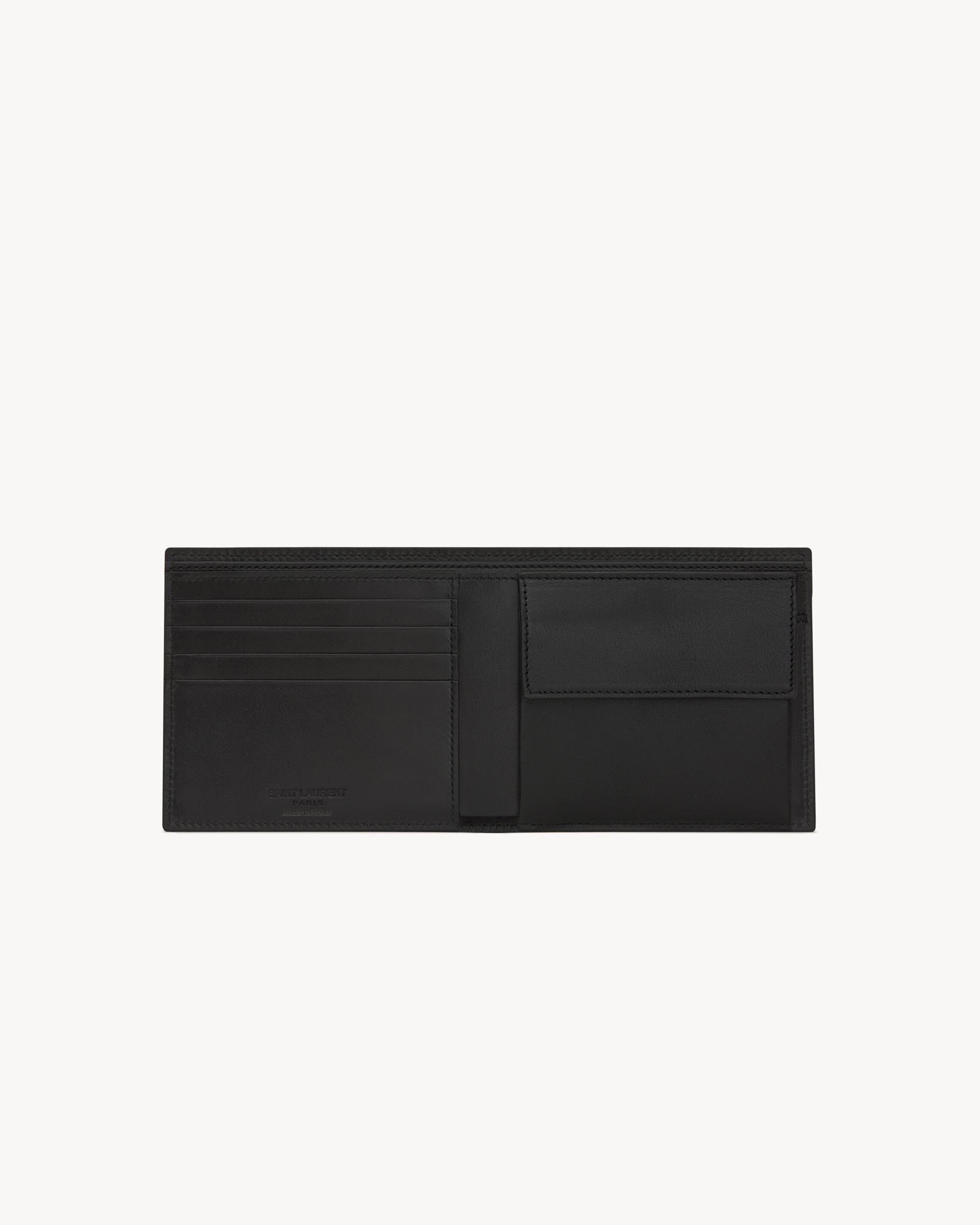 SAINT LAURENT PARIS East/West wallet with coin purse in CROCODILE-EMBOSSED leather Product Image