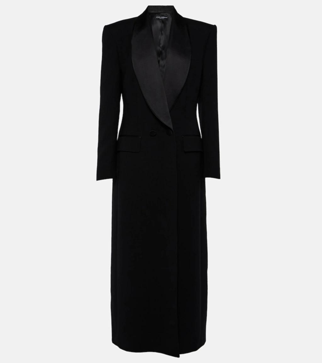 DOLCE & GABBANA Wool And Silk-blend Coat In Black Product Image