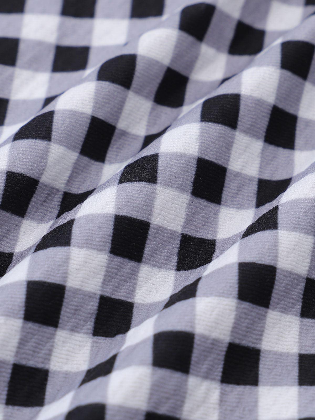 Black Plaid One-Piece Swimsuit Product Image