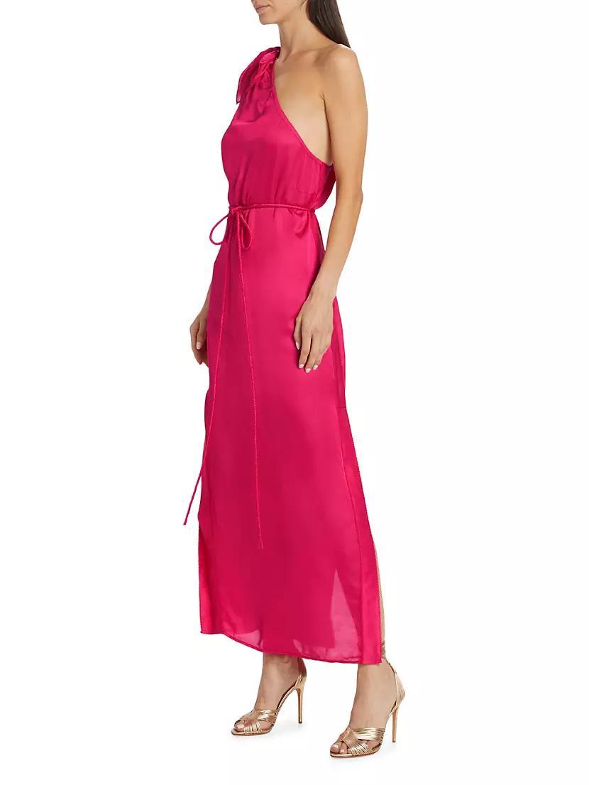 Isabelle Asymmetric Satin Dress Product Image