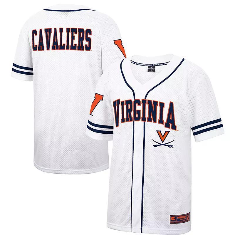 Mens Colosseum Virginia Cavaliers Free Spirited Mesh Button-Up Baseball Jersey Product Image