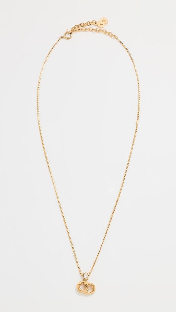 What Goes Around Comes Around Dior Gold Crystal CD Necklace | Shopbop Product Image