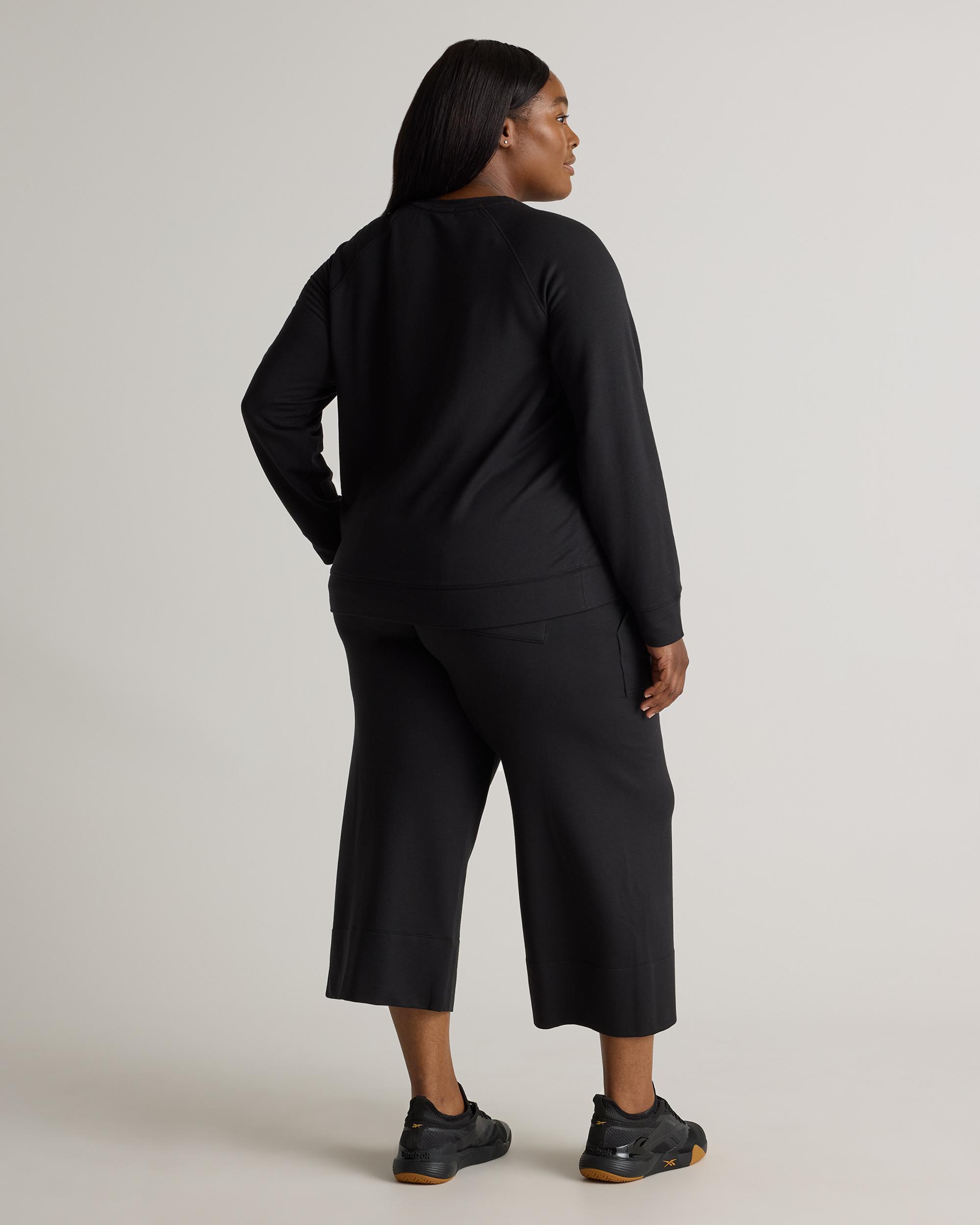 Quince | Women's SuperSoft Fleece Crew Neck Alpaca Sweater Lenzing Modal Product Image