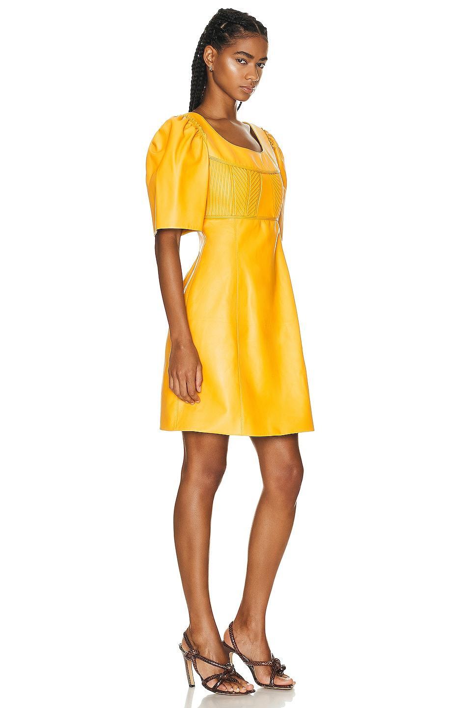 Chloe Classic Napa Leather Dress in Mustard Product Image