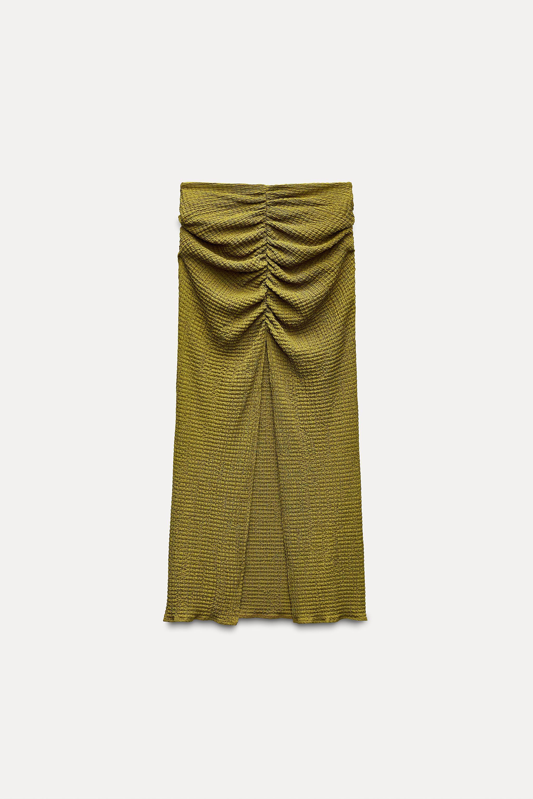 TEXTURED SKIRT WITH RUCHING Product Image