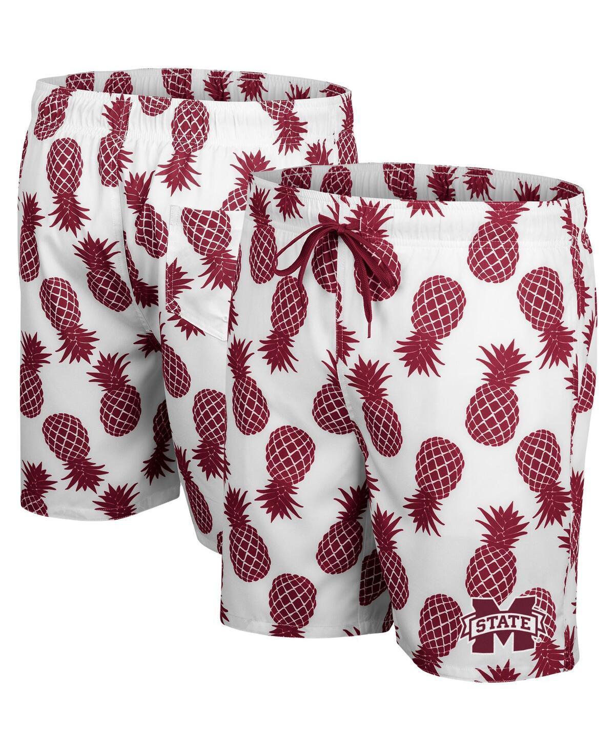 Mens Colosseum /Scarlet Ohio State Buckeyes Pineapple Swim Shorts Product Image