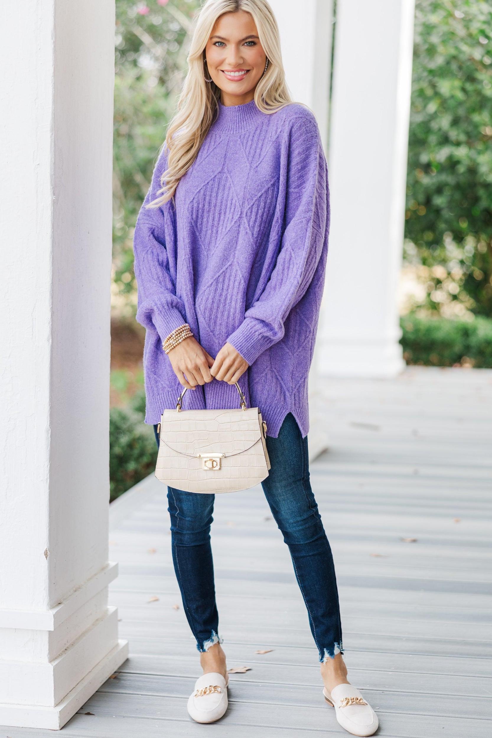 Walk The Walk Lavender Purple Sweater Female Product Image