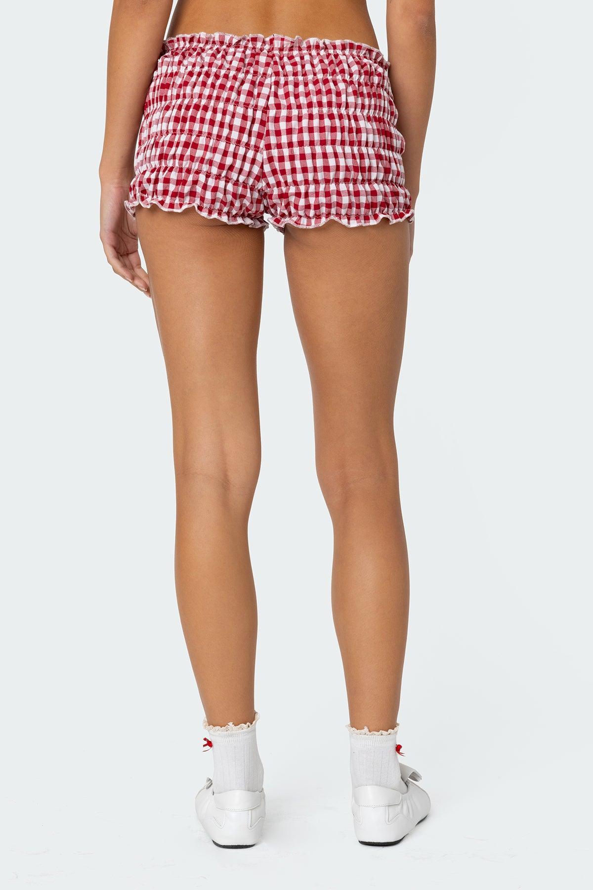 Gingham Scrunch Shorts Product Image