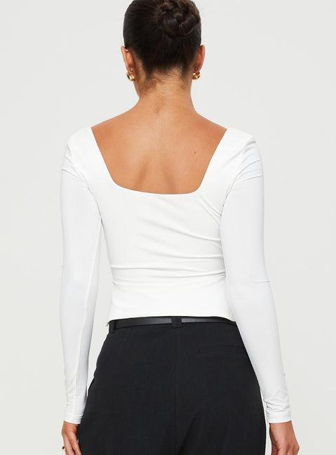 Rehna Long Sleeve Top White Product Image