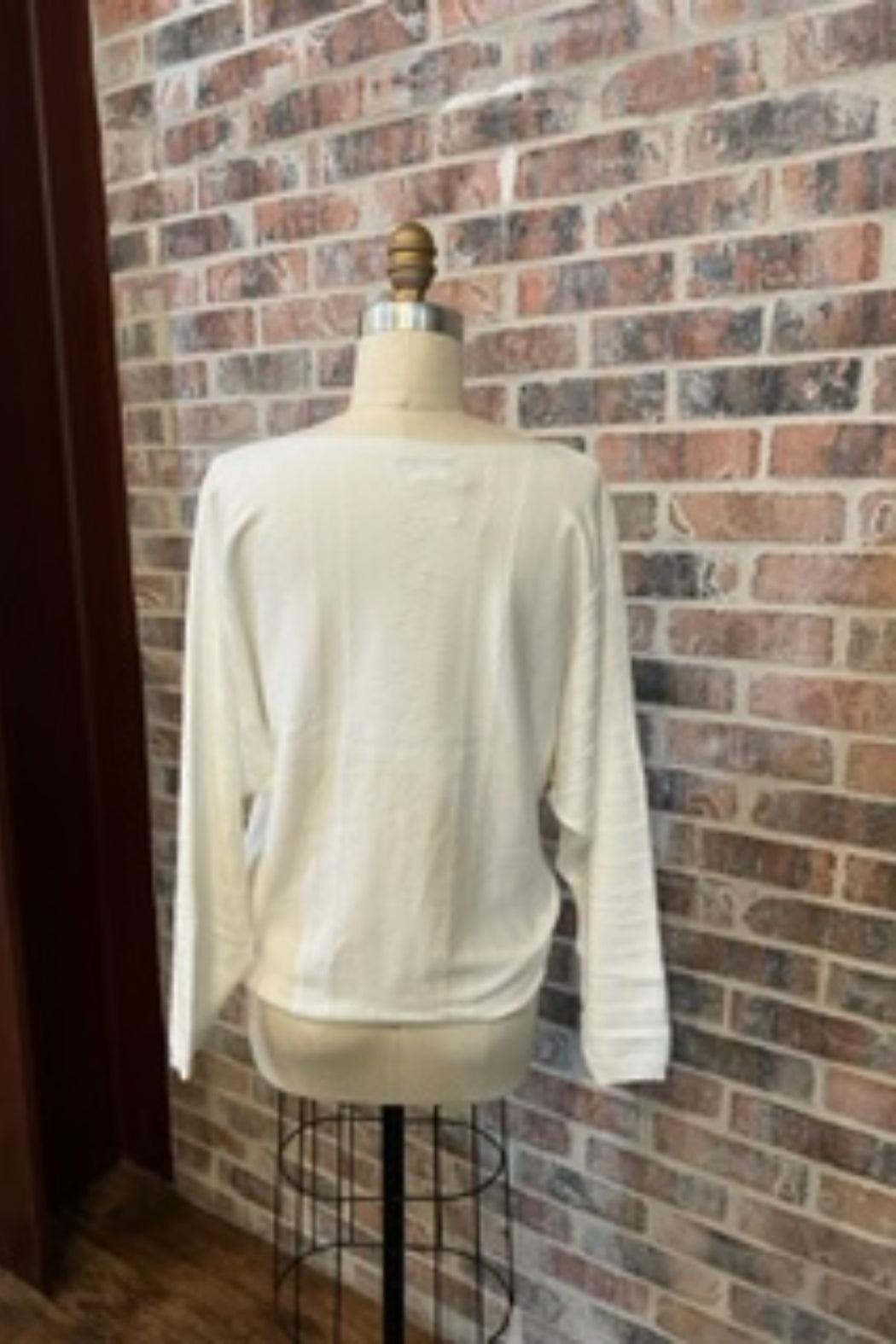 Boat neck Sweater with Shirt Tail Bottom Product Image