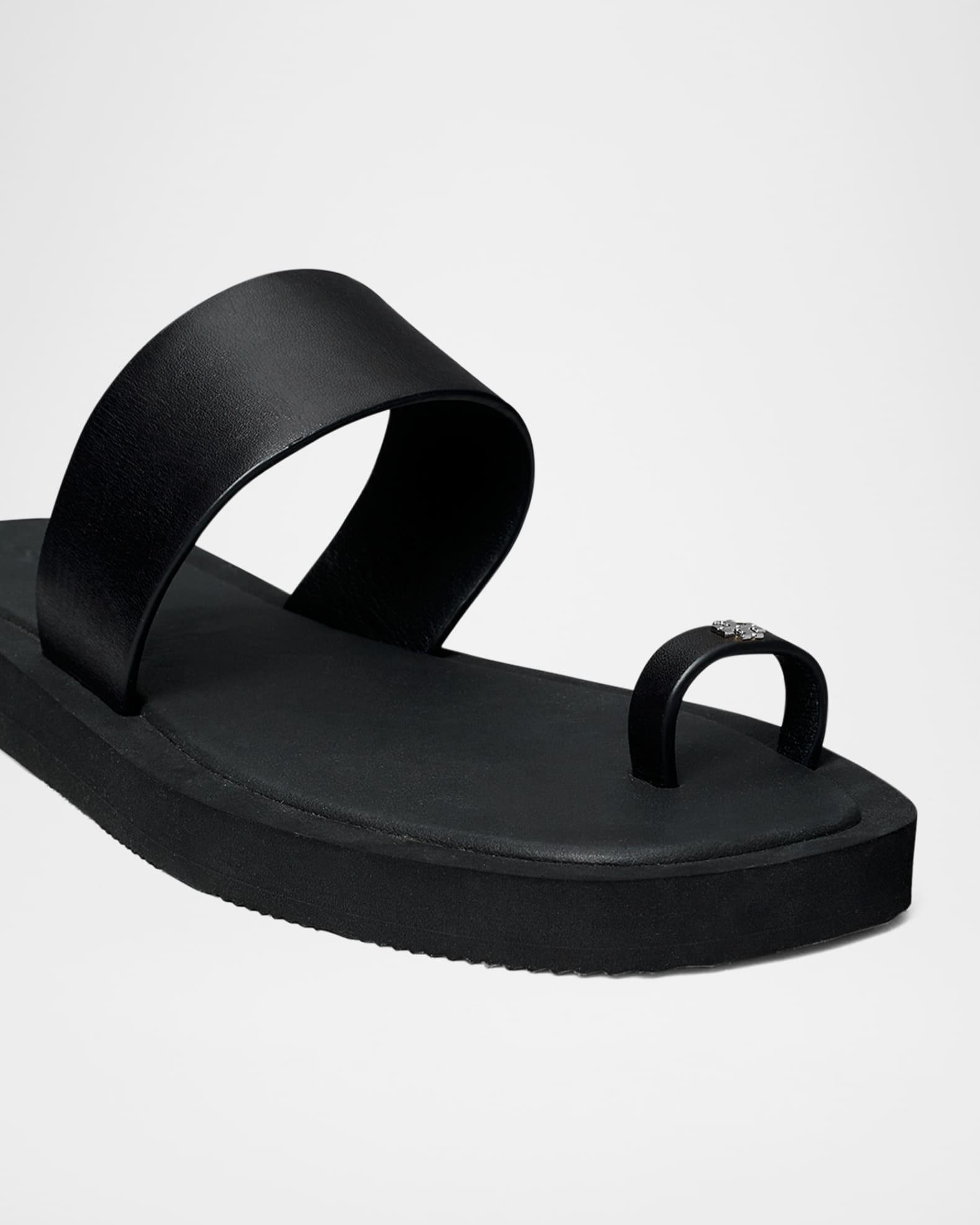 Leather Logo Toe-Ring Summer Slides Product Image