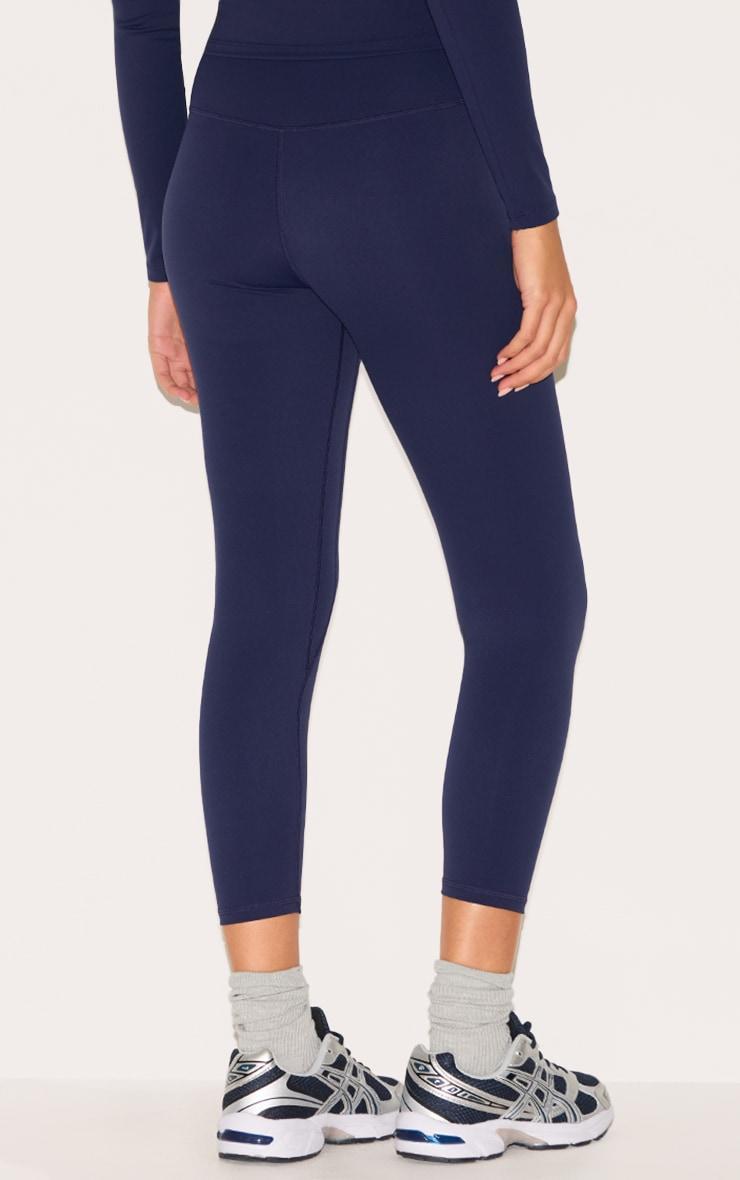 Navy Sculpt Cropped Gym Leggings Product Image