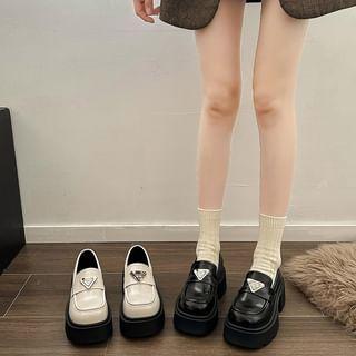 Platform Faux Leather Loafers Product Image