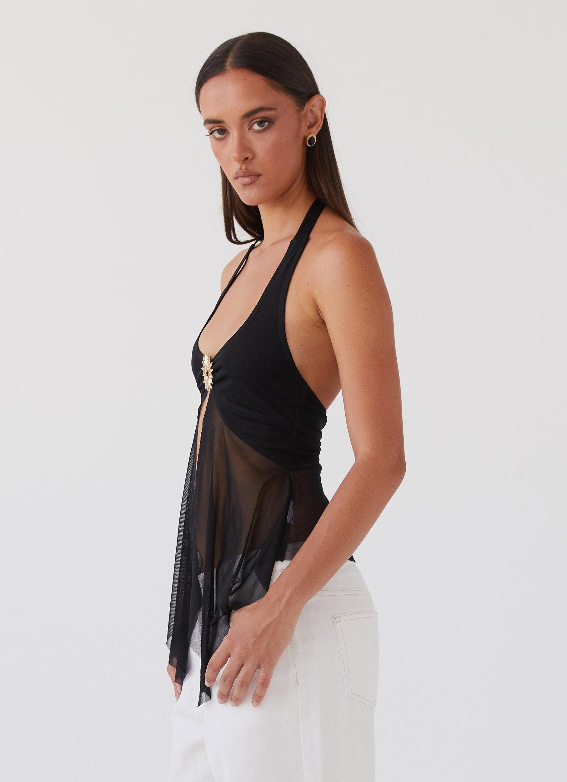 Sunbeam Mesh Top - Black Product Image