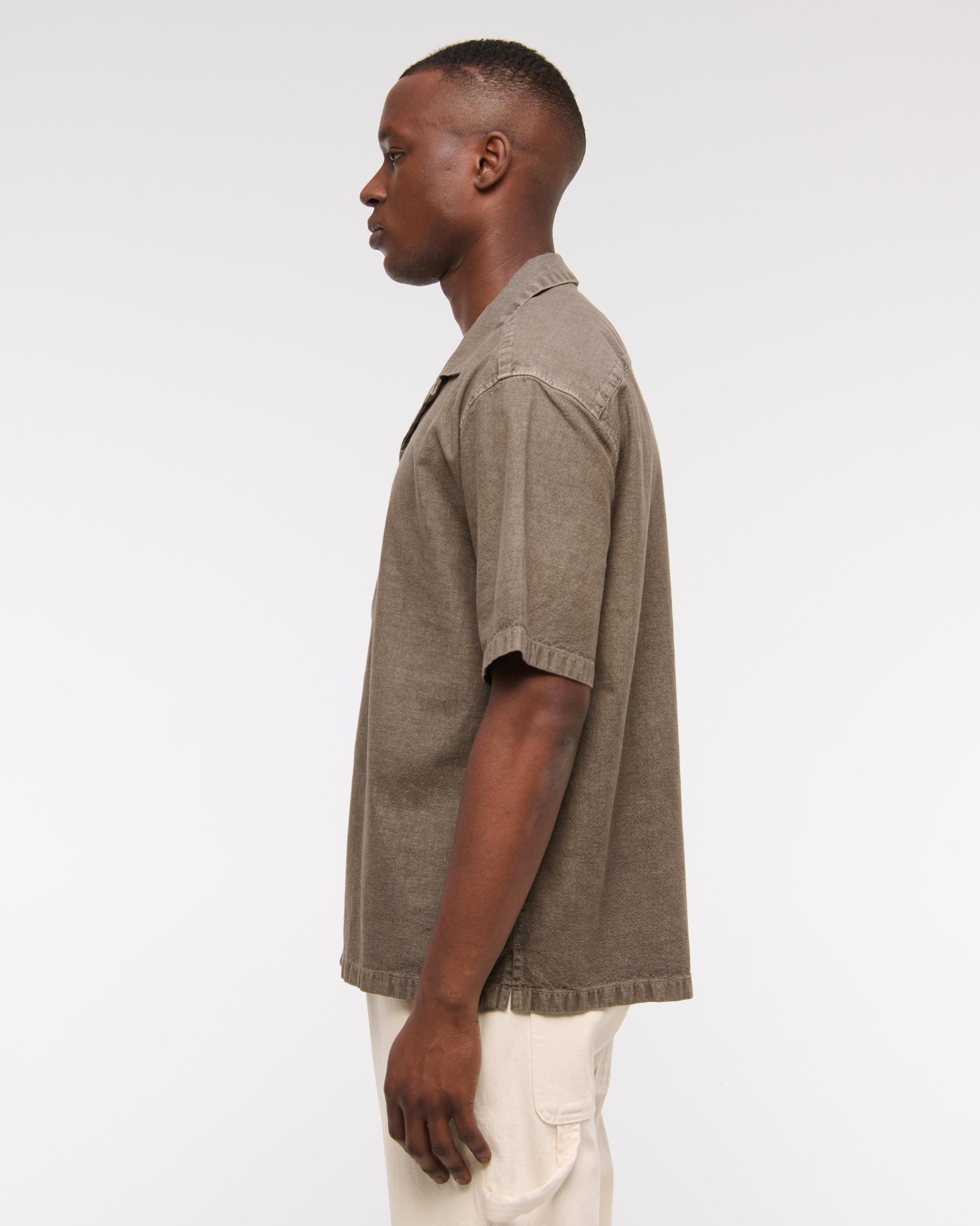 Camp Collar Summer Linen-Blend Shirt Product Image