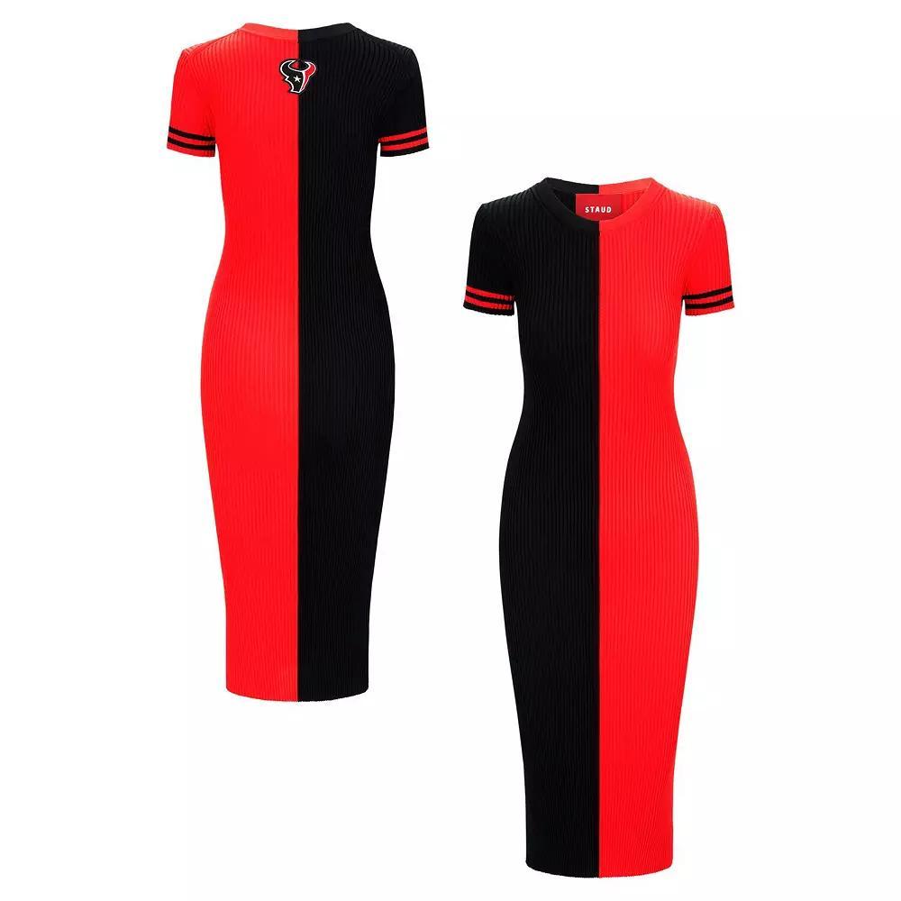 Women's STAUD  Navy/Red Houston Texans Colleen Dress, Size: Large, Blue Product Image