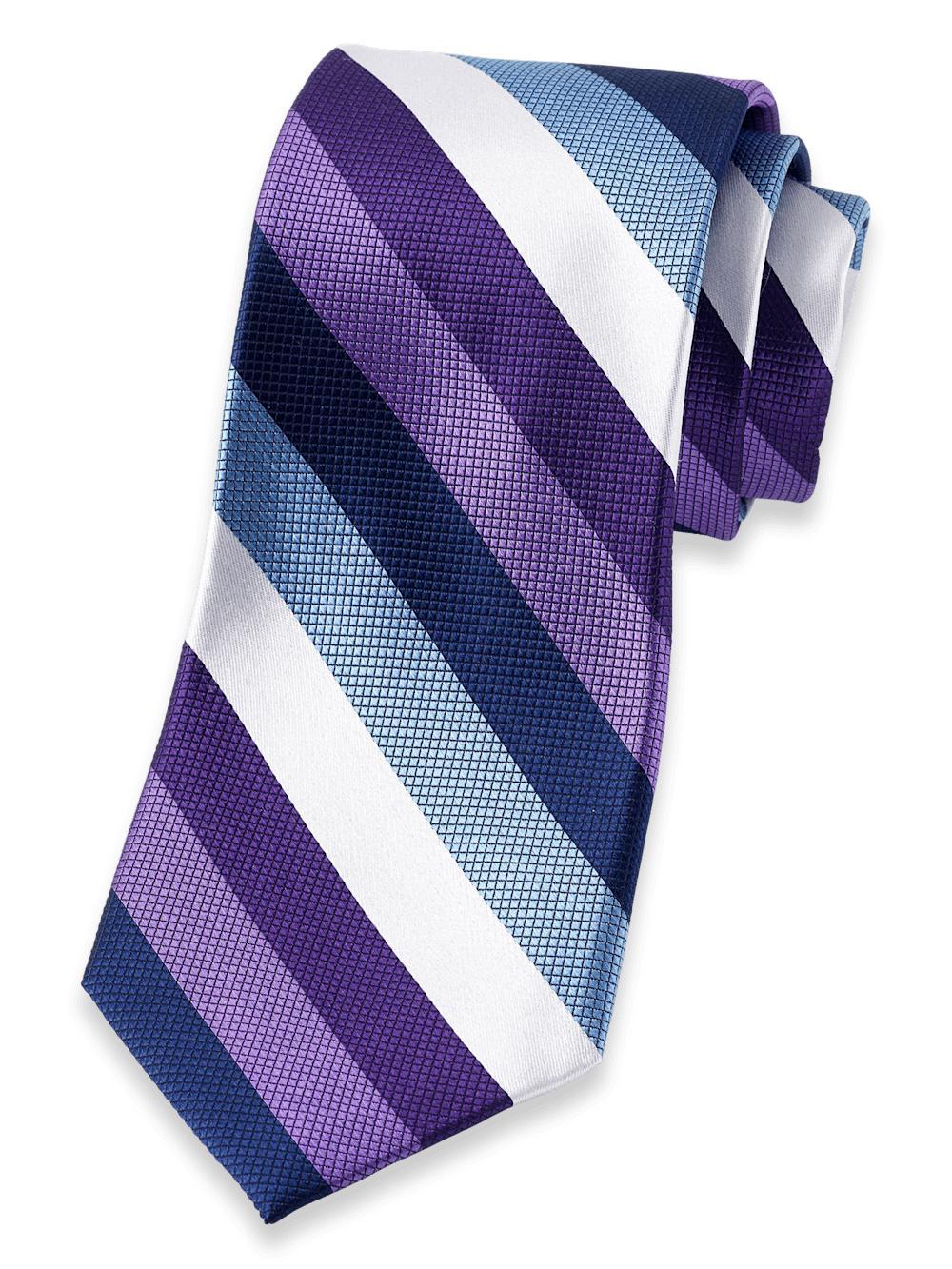 Stripe Woven Silk Tie - Purple Multi Product Image