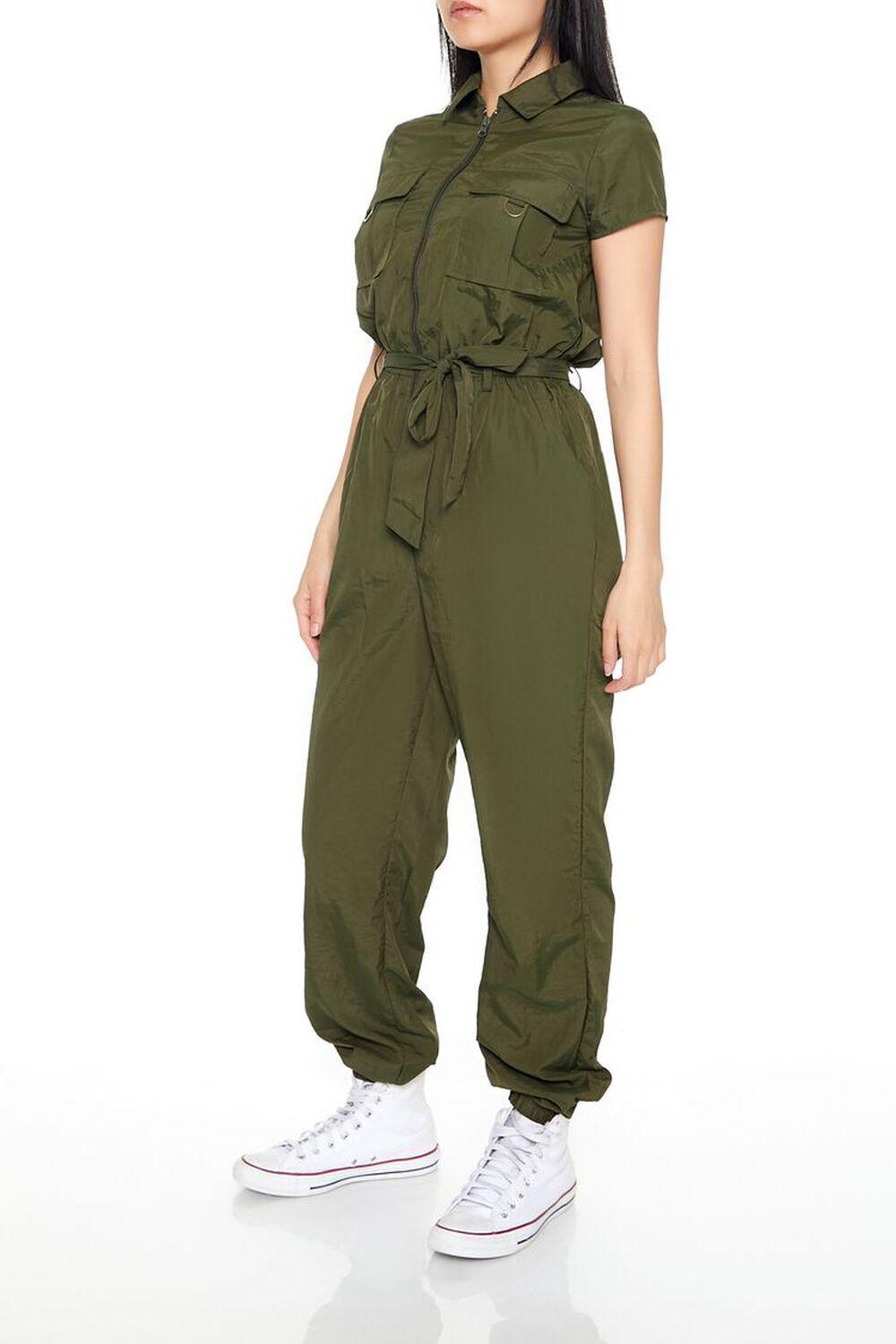 Zip-Up Nylon Jumpsuit | Forever 21 Product Image