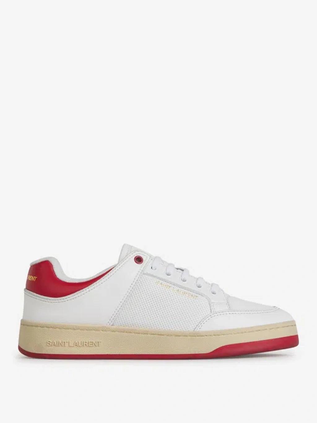 SAINT LAURENT Leather Sneakers In White Product Image