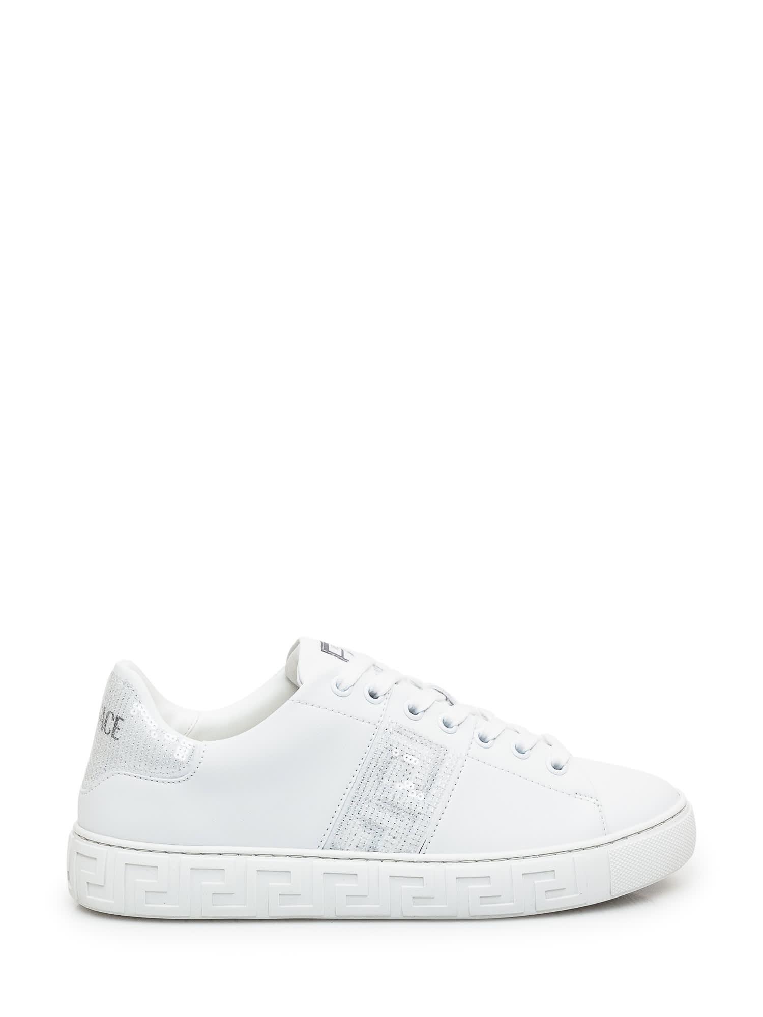 VERSACE Greca Sneaker In White Product Image