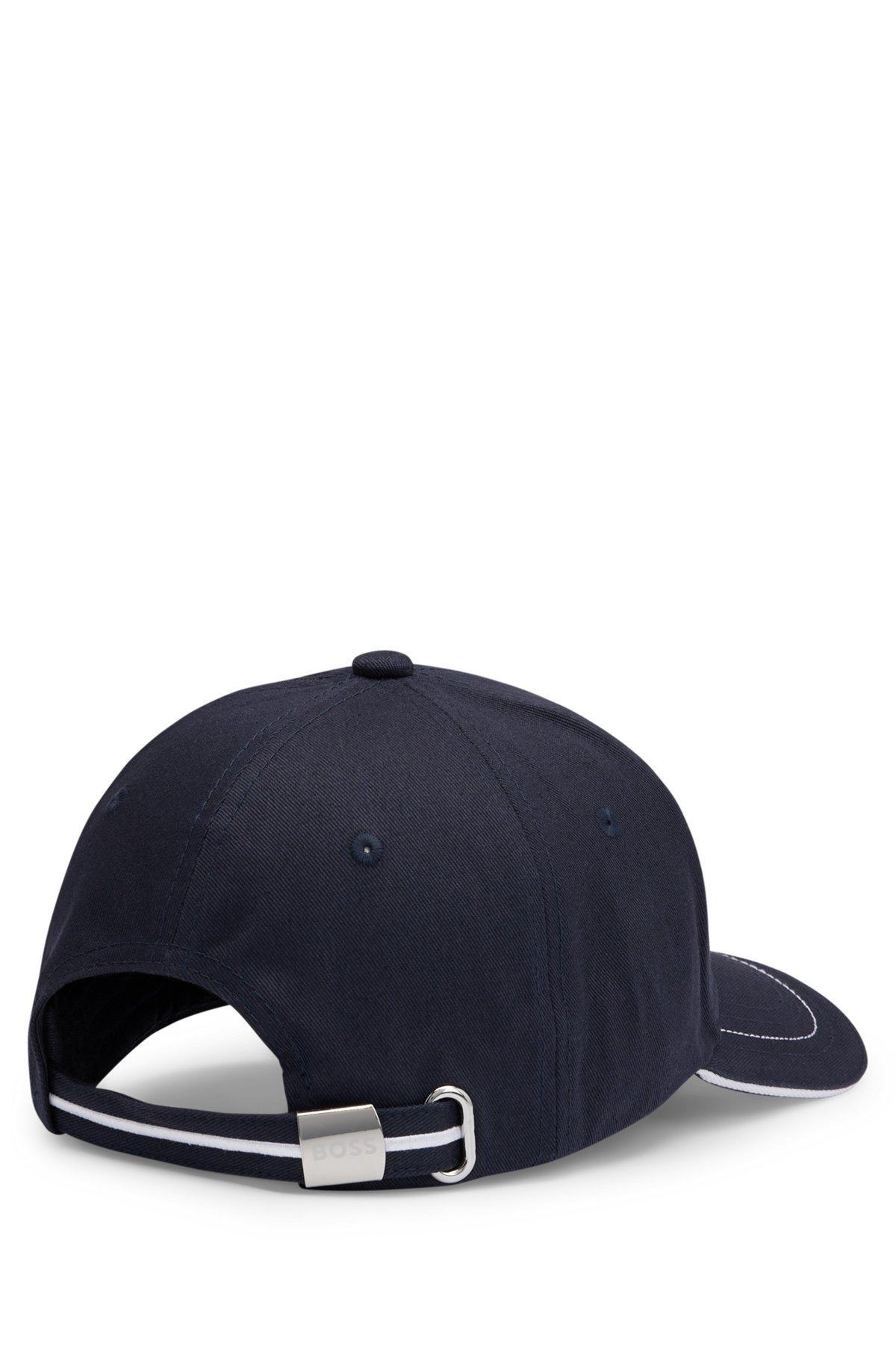 Cotton-twill cap with embroidered logo and metal buckle Product Image