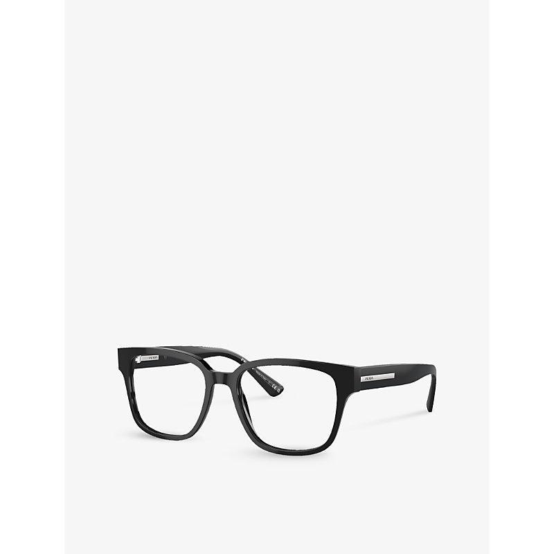 PRADA Womens Black Pr A09v Pillow-frame Acetate Glasses Product Image