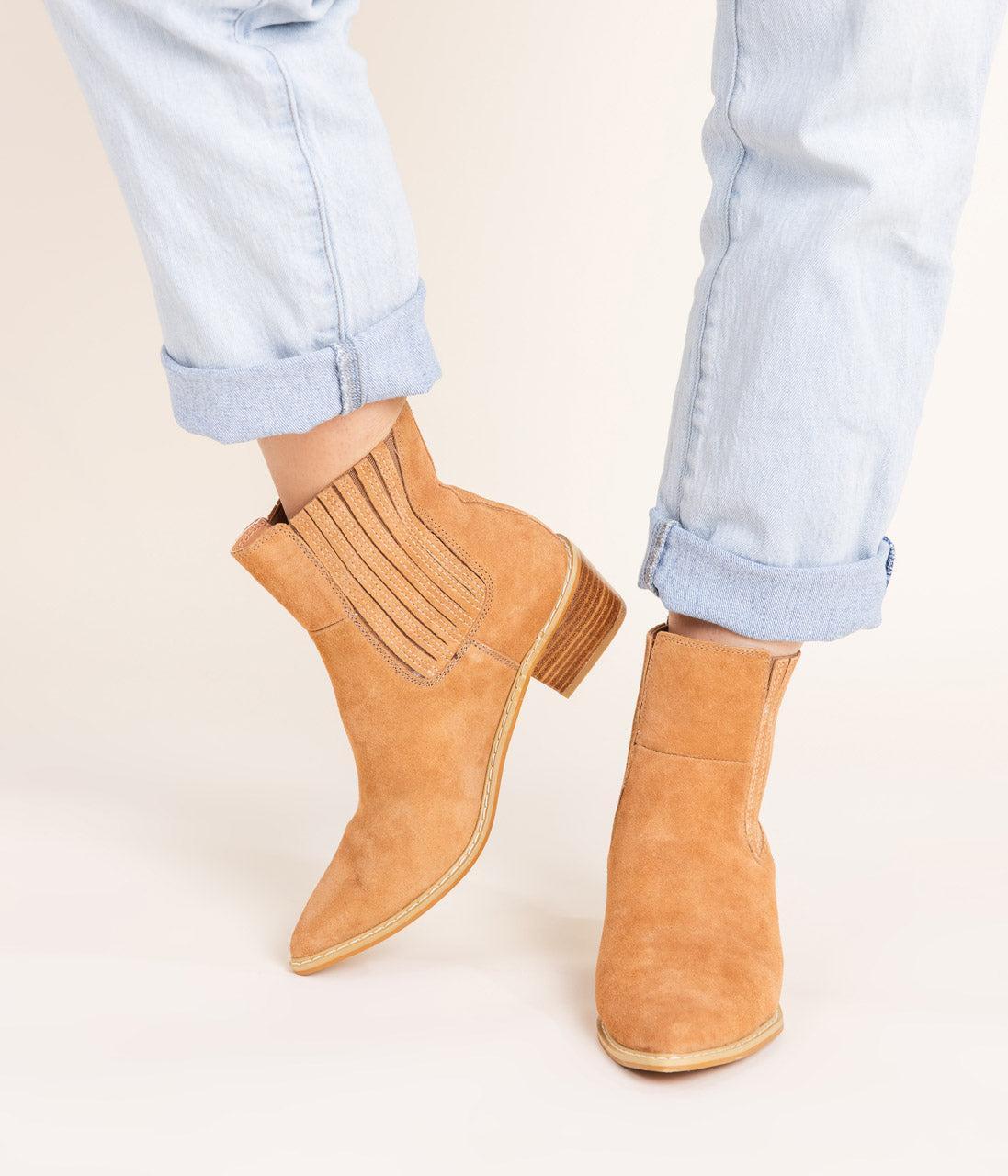 Leonor Suede Ankle Boot in Tan (Online Exclusive) Product Image