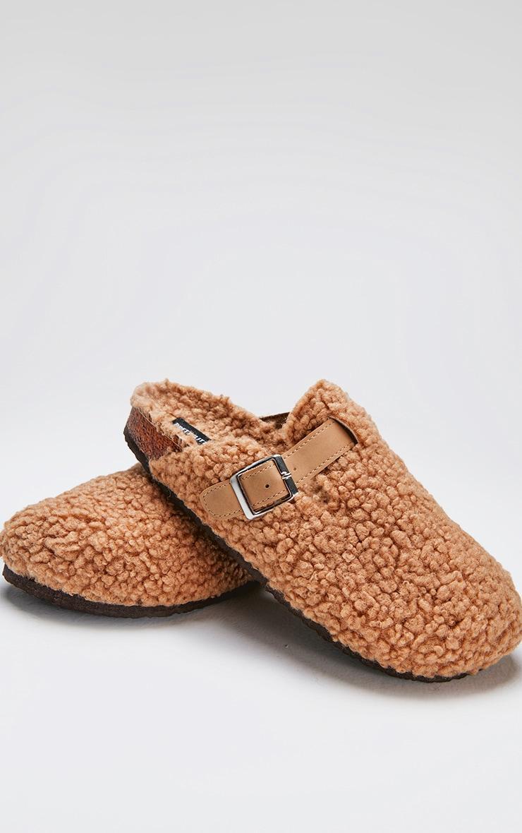 Camel Borg Round Toe Buckle Mule Clogs Product Image