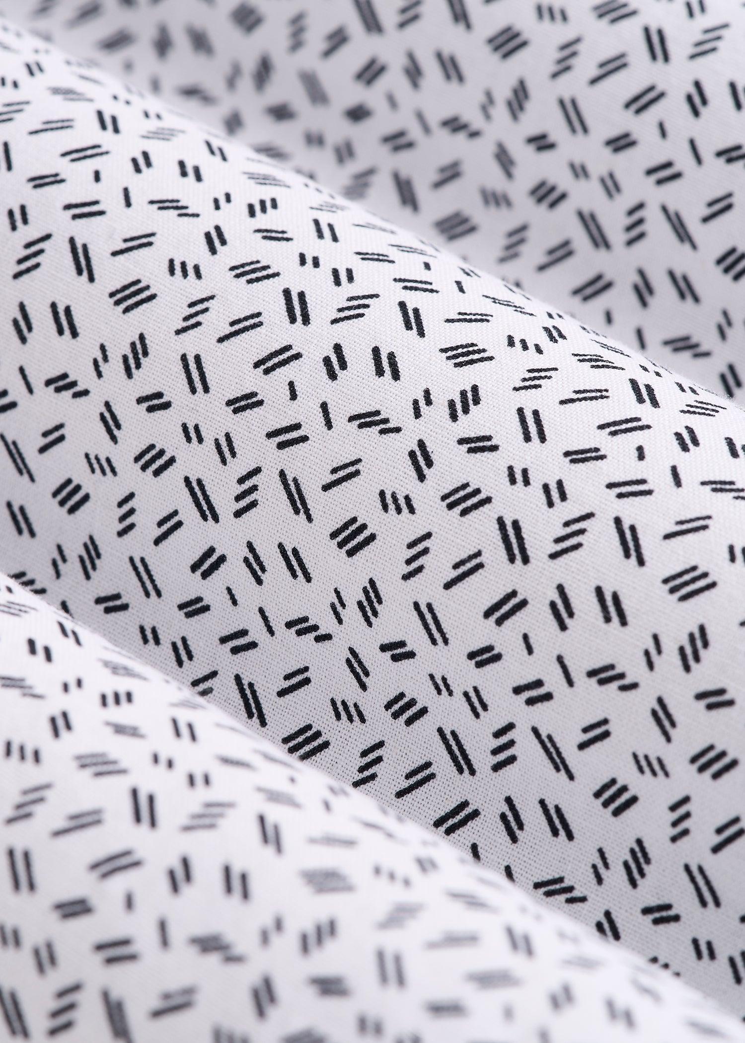 Short Sleeve Shirt for Tall Men in Black and White Geometric Male Product Image