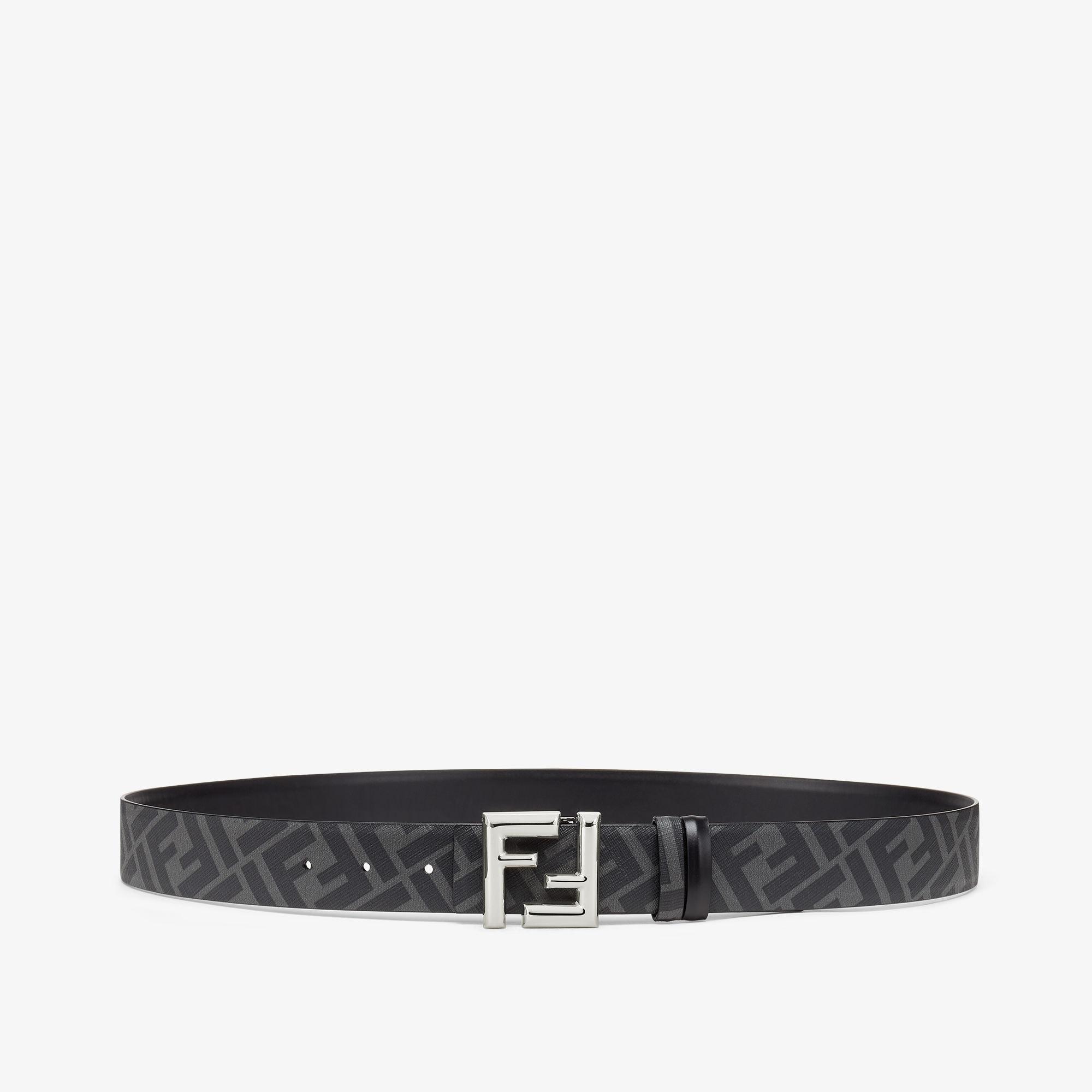 FF Rounded BeltBlack leather reversible belt Product Image