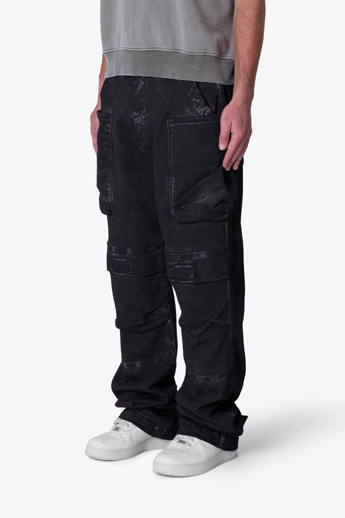 Oil Stretch Cargo Pants - Brown Product Image