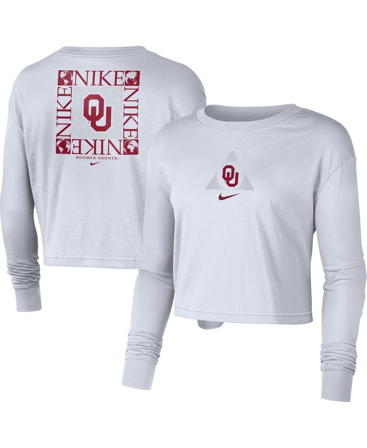 Womens Nike Oklahoma Sooners Seasonal Cropped Long Sleeve T-Shirt Product Image