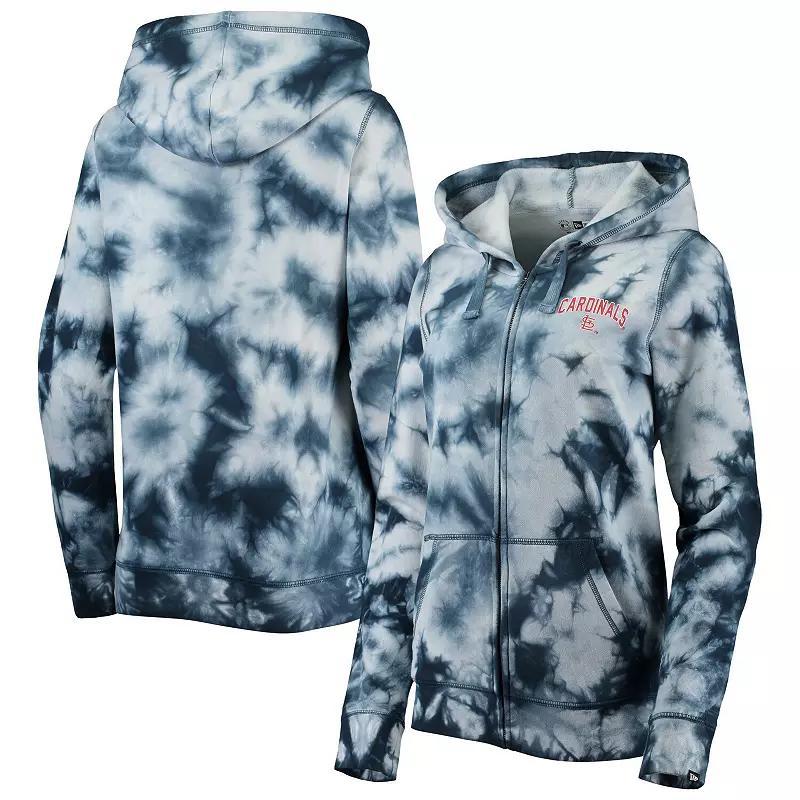 Women's New Era Navy St. Louis Cardinals Tie-Dye Full-Zip Hoodie, Size: Large, Blue Product Image