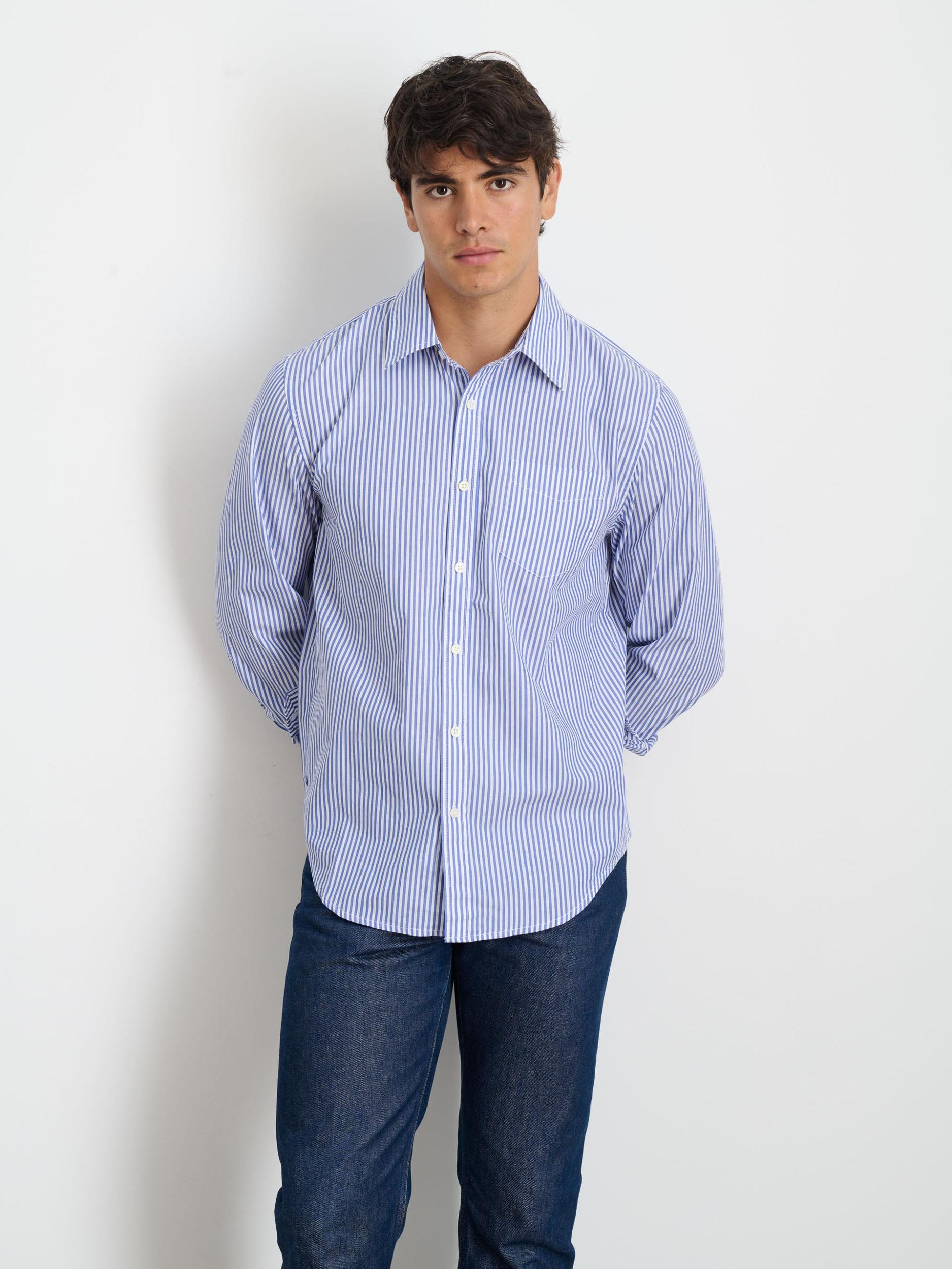 Mill Shirt in Striped Poplin Product Image