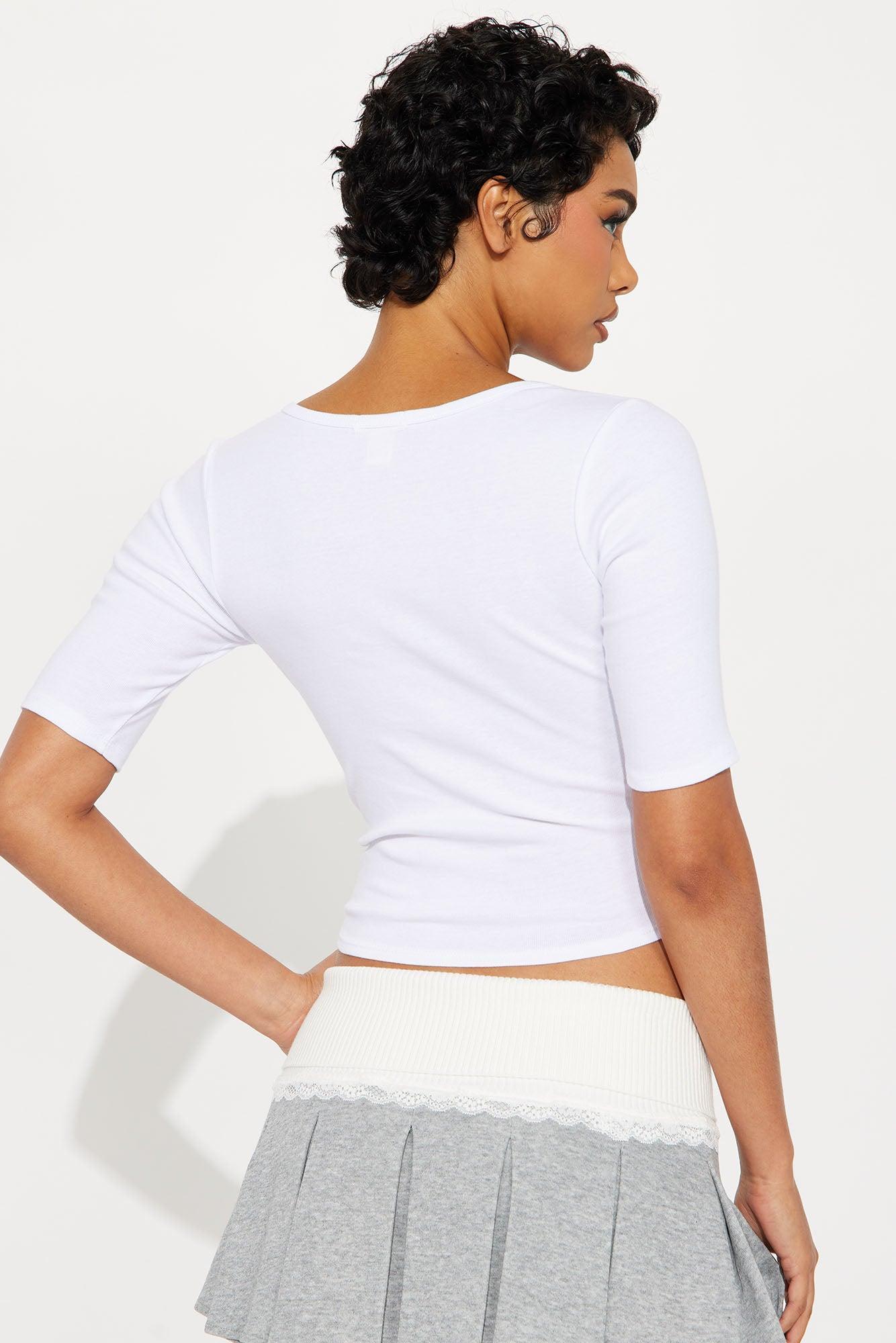Lani Short Sleeve Top - White Female Product Image