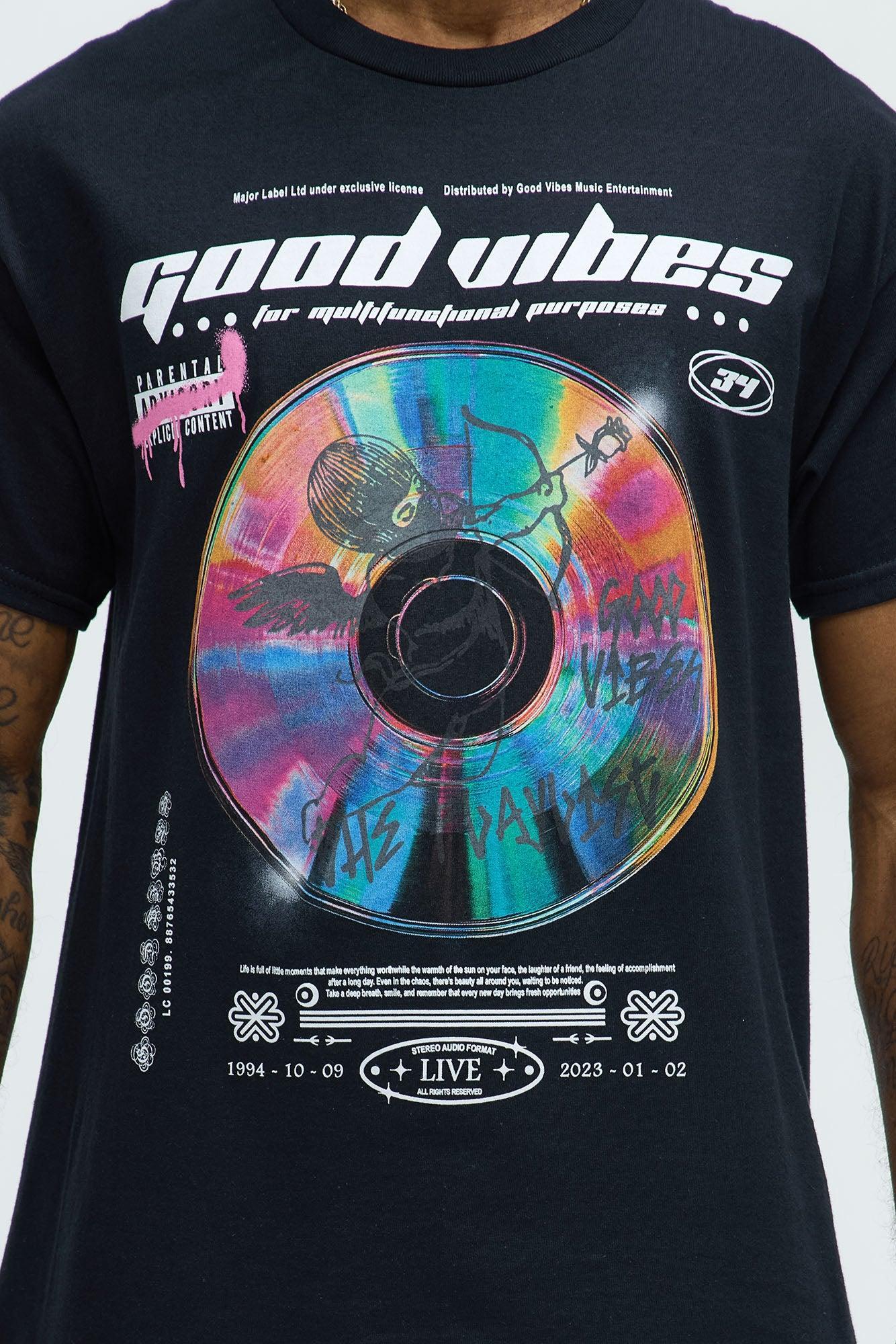 Good Vibes Angel Short Sleeve Tee - Black Product Image