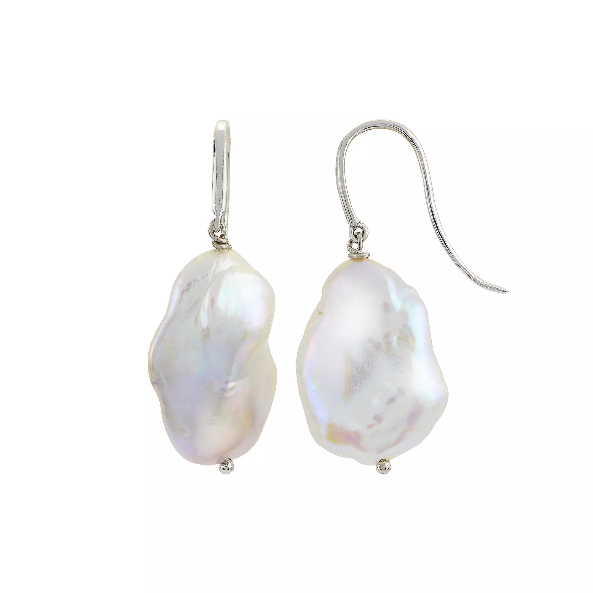 PearLustre by Imperial Sterling Silver Keshi Freshwater Cultured Pearl Drop Earrings, Women's, Silvertone Product Image