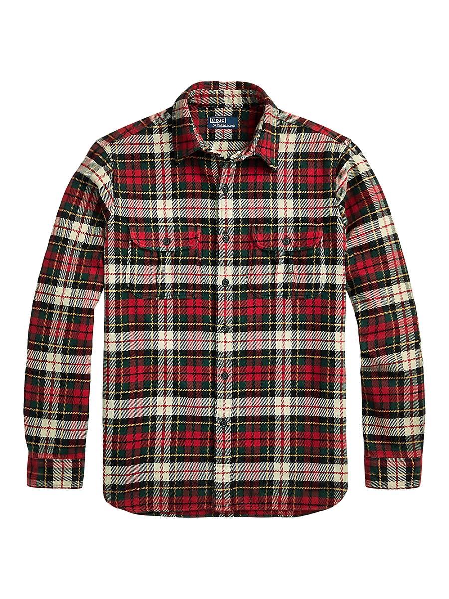 Mens Flannel Plaid Sport Shirt Product Image