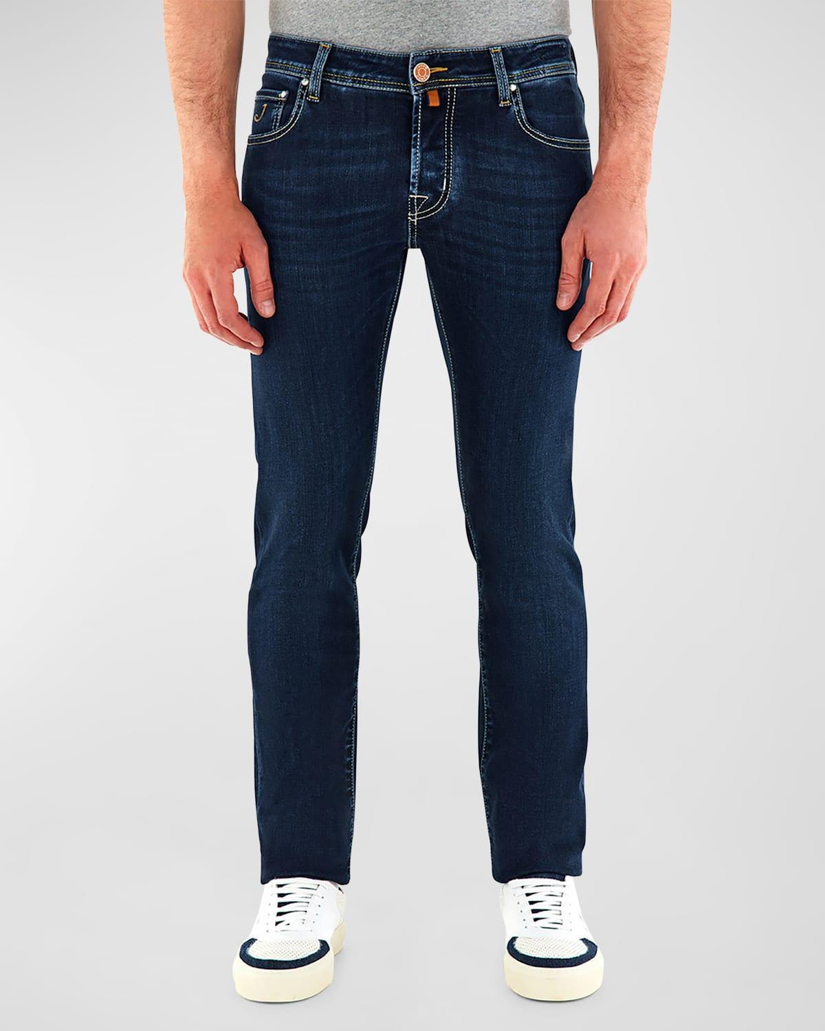 Mens Bard Slim-Fit Stretch Dark Wash Jeans Product Image