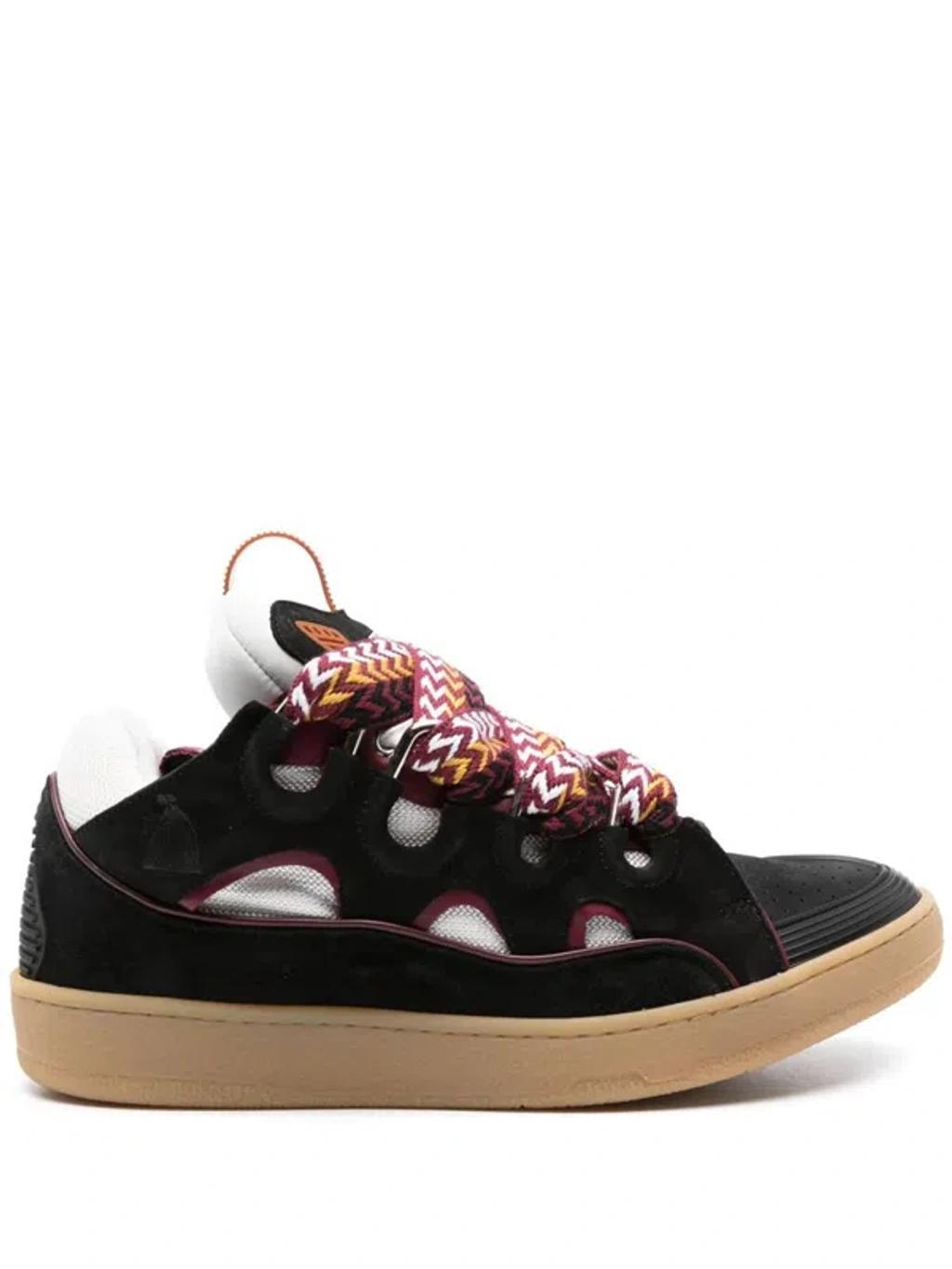 LANVIN Curb Suede Sneakers In Black Product Image