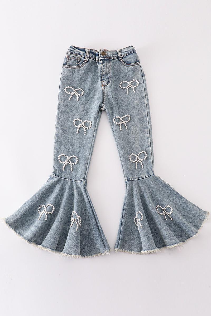 Blue pearl denim jeans Product Image