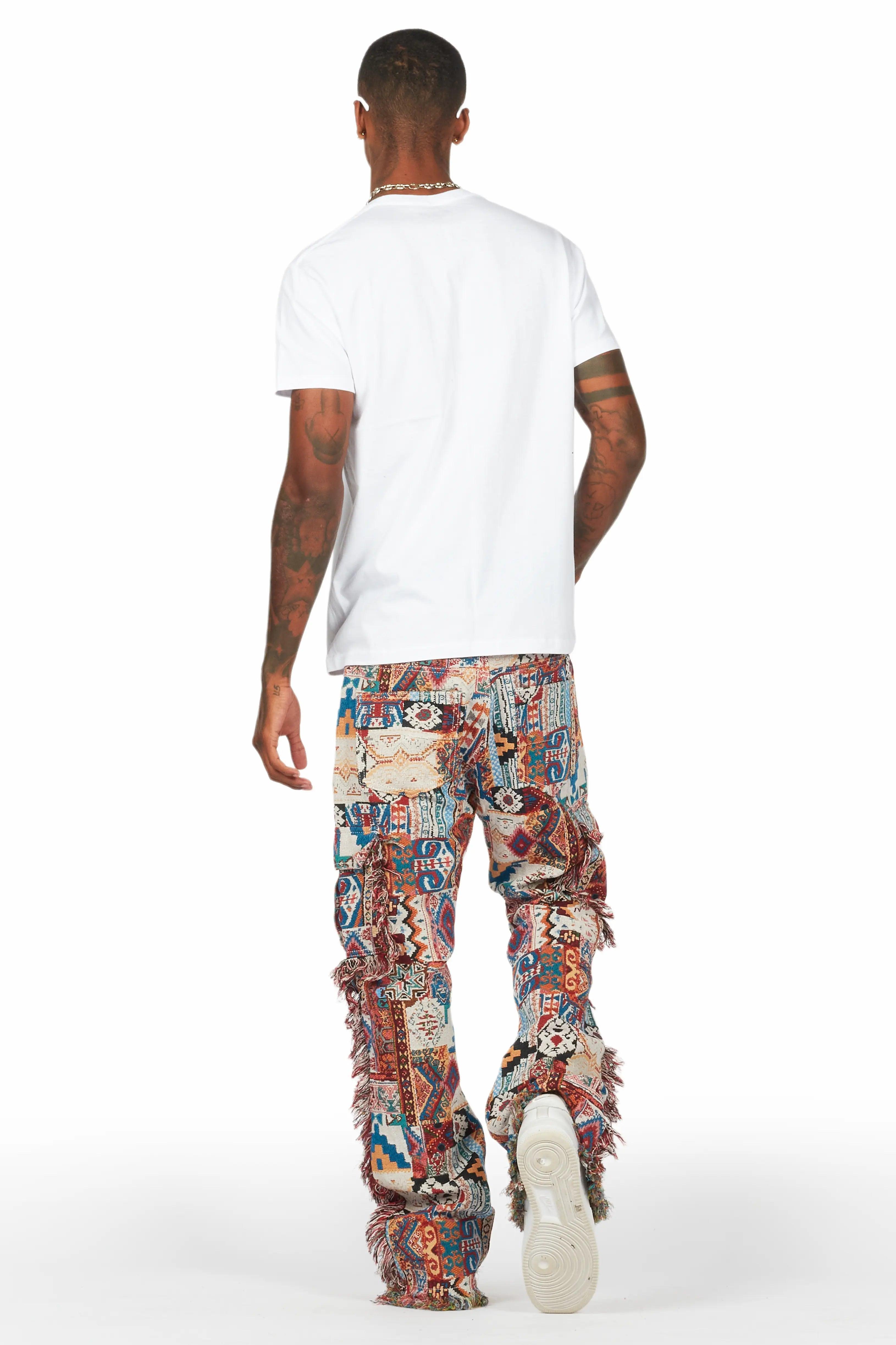 Percy Multi Tapestry Slim Flare Jean Male Product Image