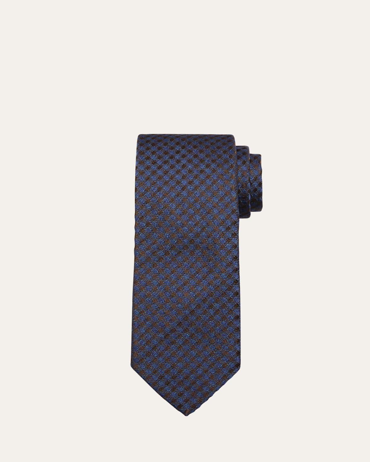 Mens Check Silk Tie Product Image