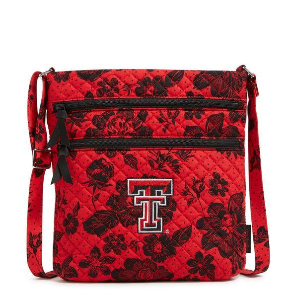 Vera Bradley Collegiate Triple Zip Hipster Crossbody Bag Women in Red/Black Rain Garden with Texas Tech University Logo Product Image