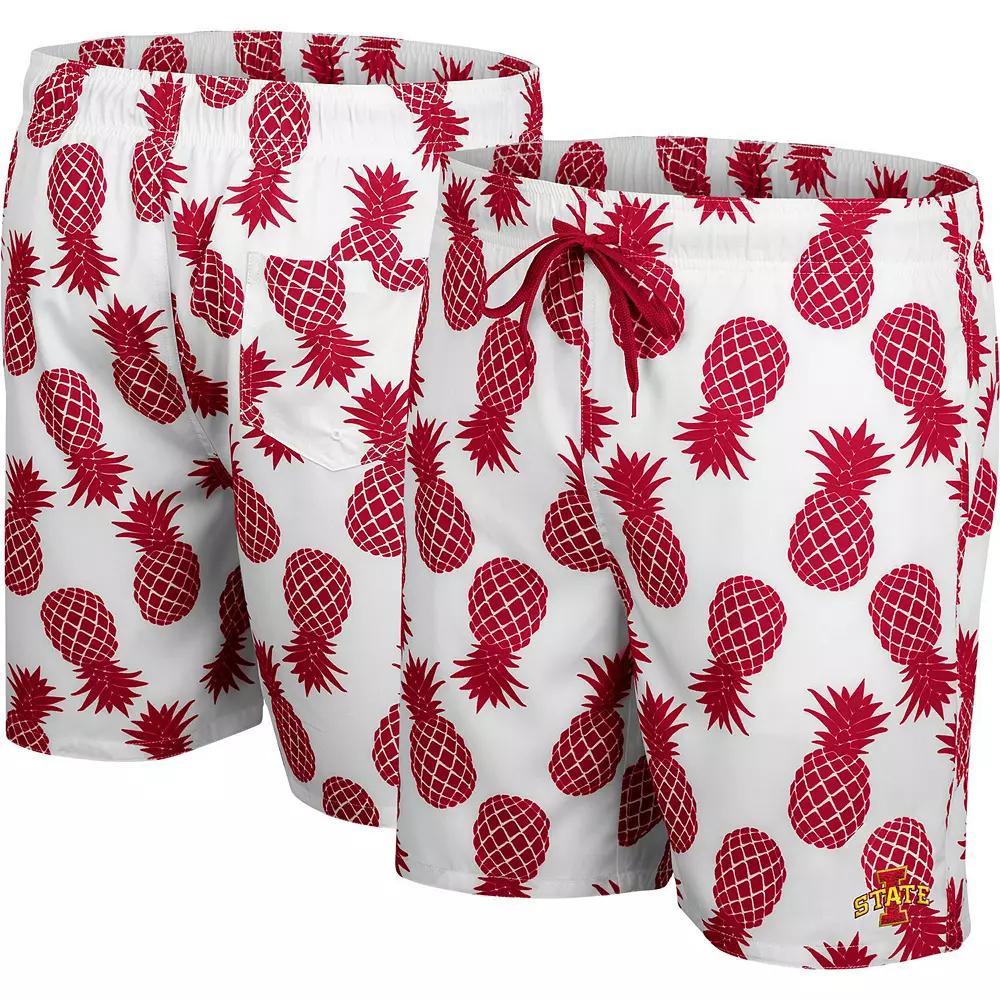 Men's Colosseum White Iowa State Cyclones Pineapples Swim Shorts, Size: XL Product Image