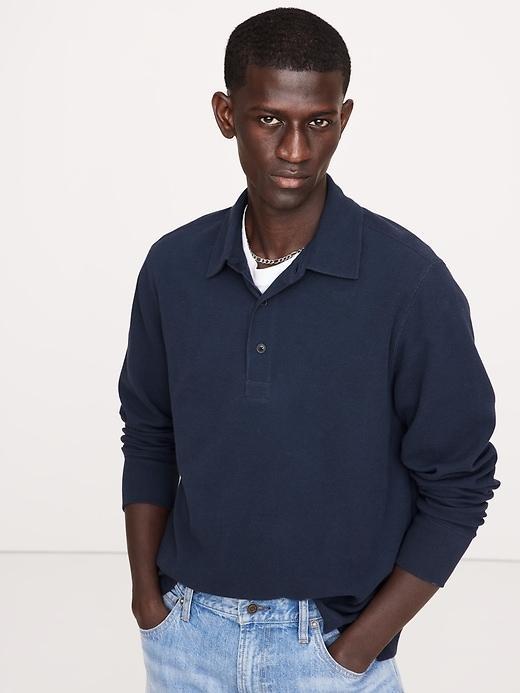 Waffle-Knit Polo Product Image