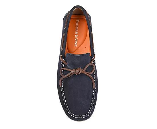 Thomas & Vine Sadler Mens Suede Moccasin Loafers Blue Product Image