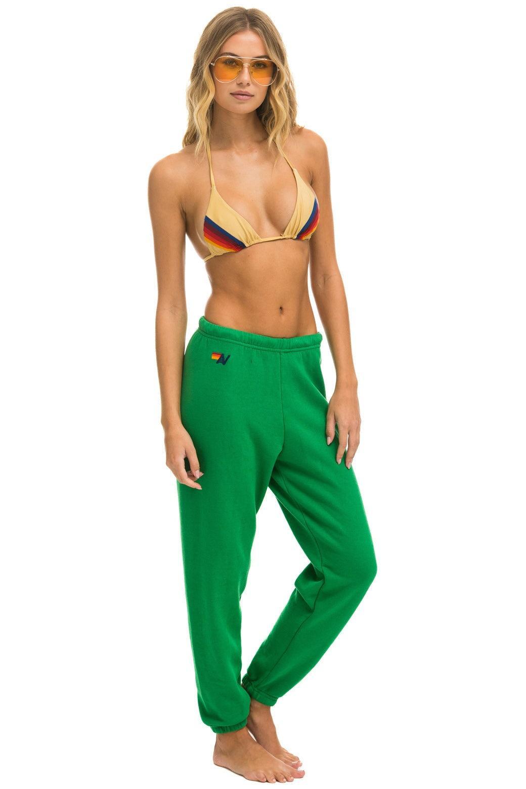 5 STRIPE SWEATPANTS - KELLY GREEN // BLUE Female Product Image