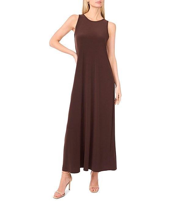 Vince Camuto Sleeveless Keyhole Back Crew Neck A-Line Maxi Dress Product Image