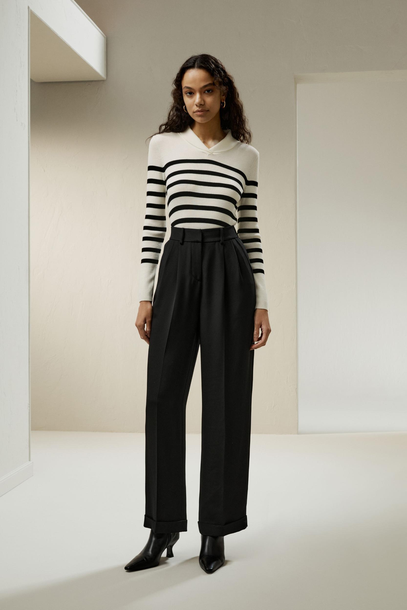 Striped Ultra-fine Merino Wool Sweater Product Image